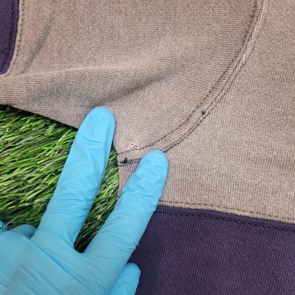 VTG 90s Hanes Color Block Split Sweatshirt Mens Large USA Made Two Tone - Picture 5 of 8